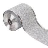 2inch x 90 Yards Christmas Wired Edge Ribbon Flexible for Christmas Projects Silvery