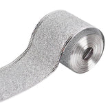 2inch x 90 Yards Christmas Wired Edge Ribbon Flexible for Christmas Projects Silvery