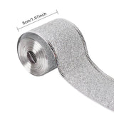 2inch x 90 Yards Christmas Wired Edge Ribbon Flexible for Christmas Projects Silvery