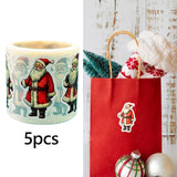 Maxbell 5 Rolls of Christmas Stickers for Gift Decoration Envelopes Notebook Bear