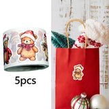 Maxbell 5 Rolls of Christmas Stickers for Gift Decoration Envelopes Notebook Santa