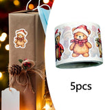 Maxbell 5 Rolls of Christmas Stickers for Gift Decoration Envelopes Notebook Santa