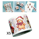 Maxbell 5 Rolls of Christmas Stickers for Gift Decoration Envelopes Notebook Santa
