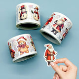 5 Rolls of Christmas Stickers Holiday Stickers for Gift Decoration Notebook