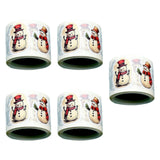 5 Rolls of Christmas Stickers Holiday Stickers for Gift Decoration Notebook