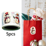 5 Rolls of Christmas Stickers Holiday Stickers for Gift Decoration Notebook