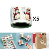 5 Rolls of Christmas Stickers Holiday Stickers for Gift Decoration Notebook