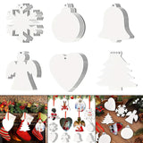 30Pcs Sublimation Christmas Ornaments DIY Crafts Sublimation Ornament Blank