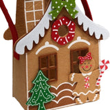 Maxbell Felt Gingerbread House Bag Cute Ornament Stocking Stuffer Christmas Gift Bag Style A