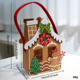 Maxbell Felt Gingerbread House Bag Cute Ornament Stocking Stuffer Christmas Gift Bag Style A