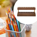 Wood Cosmetic Brushes Rack Phone Holder Pencil Holder for Dorm Stores Office Brown