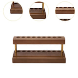 Wood Cosmetic Brushes Rack Phone Holder Pencil Holder for Dorm Stores Office Brown