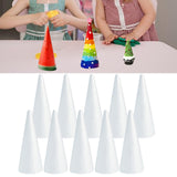 10x Foam Cones for Crafts Decorations for Children Kids Celebration Festival 6.8cmx4cm