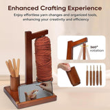 Wooden Yarn Holder 360 Degree Rotating Portable Wool Yarn Spool Turning Tool