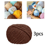 Chunky Yarn Thicken Knit Blanket Yarn for Crocheting Hand Knitting Hats Brown