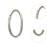 10x Oval Spring Snap Hooks Key Chains Buckle for Purse Making Hiking Handbag Silver