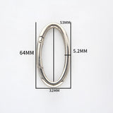 10x Oval Spring Snap Hooks Key Chains Buckle for Purse Making Hiking Handbag Silver