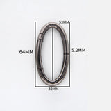 10x Oval Spring Snap Hooks Key Chains Buckle for Purse Making Hiking Handbag Dark Gray