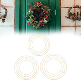 3 Pieces Wreath Frame Iron Circle Wreath Form for New Year Christmas Holiday