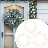 3 Pieces Wreath Frame Iron Circle Wreath Form for New Year Christmas Holiday