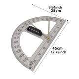 Maxbell Math Geometry Ruler Protractor Big Size for Engineering Drawings Black Board