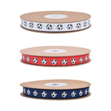 Soccer Ribbon 1cm Wide Soccer Pattern for Sewing Graduation Party Decoration White