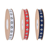 Soccer Ribbon 1cm Wide Soccer Pattern for Sewing Graduation Party Decoration White