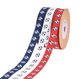 Soccer Ribbon 1cm Wide Soccer Pattern for Sewing Graduation Party Decoration White