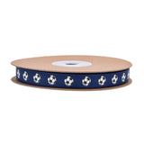 Soccer Ribbon 1cm Wide Soccer Pattern for Sewing Graduation Party Decoration White