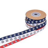 Soccer Ribbon 1cm Wide Soccer Pattern for Sewing Graduation Party Decoration White