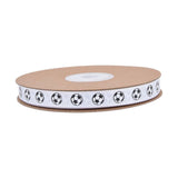 Soccer Ribbon 1cm Wide Soccer Pattern for Sewing Graduation Party Decoration White