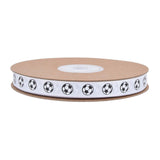 Soccer Ribbon 1cm Wide Soccer Pattern for Sewing Graduation Party Decoration White