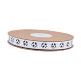 Soccer Ribbon 1cm Wide Soccer Pattern for Sewing Graduation Party Decoration White