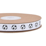 Soccer Ribbon 1cm Wide Soccer Pattern for Sewing Graduation Party Decoration White