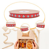 Soccer Ribbon 1cm Wide Soccer Pattern for Sewing Graduation Party Decoration Red