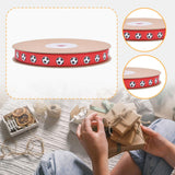 Soccer Ribbon 1cm Wide Soccer Pattern for Sewing Graduation Party Decoration Red
