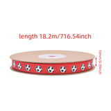Soccer Ribbon 1cm Wide Soccer Pattern for Sewing Graduation Party Decoration Red