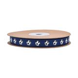 Soccer Ribbon 1cm Wide Soccer Pattern for Sewing Graduation Party Decoration Blue