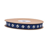 Soccer Ribbon 1cm Wide Soccer Pattern for Sewing Graduation Party Decoration Blue