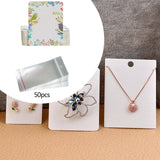 50x Earring Display Cards for Packaging Necklaces Earrings Bracelets C