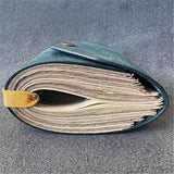 Maxbell Cash Wrap Wallet with Clasp Pouch Organizer for Holiday Business Travel Blue