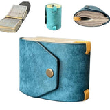 Maxbell Cash Wrap Wallet with Clasp Pouch Organizer for Holiday Business Travel Blue