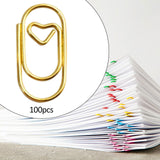 Maxbell 100 Pieces Paper Clips Notes Classified Clips for Personal Documents Journal Gold