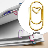 Maxbell 100 Pieces Paper Clips Notes Classified Clips for Personal Documents Journal Gold