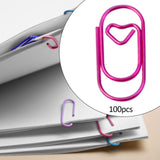 Maxbell 100 Pieces Paper Clips Notes Classified Clips for Personal Documents Journal Pink