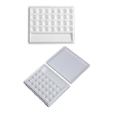 Maxbell 28 Wells Art Supplies White Paint Palette for Painting Artists Professionals Without Lid