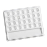Maxbell 28 Wells Art Supplies White Paint Palette for Painting Artists Professionals Without Lid