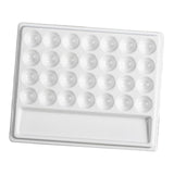 Maxbell 28 Wells Art Supplies White Paint Palette for Painting Artists Professionals Without Lid