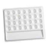 Maxbell 28 Wells Art Supplies White Paint Palette for Painting Artists Professionals Without Lid