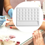 Maxbell 28 Wells Art Supplies White Paint Palette for Painting Artists Professionals Without Lid